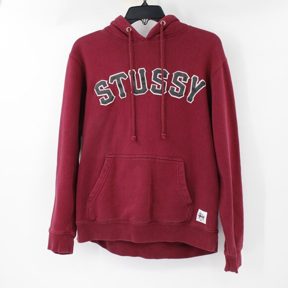 Vintage Stussy Hoodie Men’s Medium asweatshirt Drawstring Made in USA big logo - Picture 1 of 12
